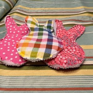 Handmade Pink Bunny coasters Trio - Decorative Kitchen Linens